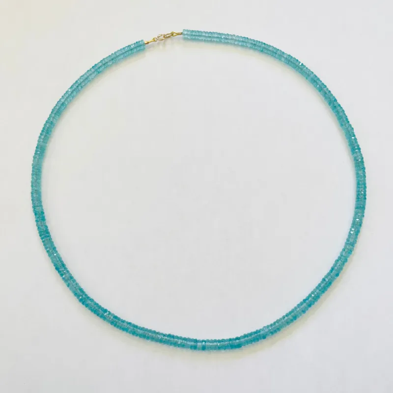 blue apatite heishi necklace sold by Theodosia