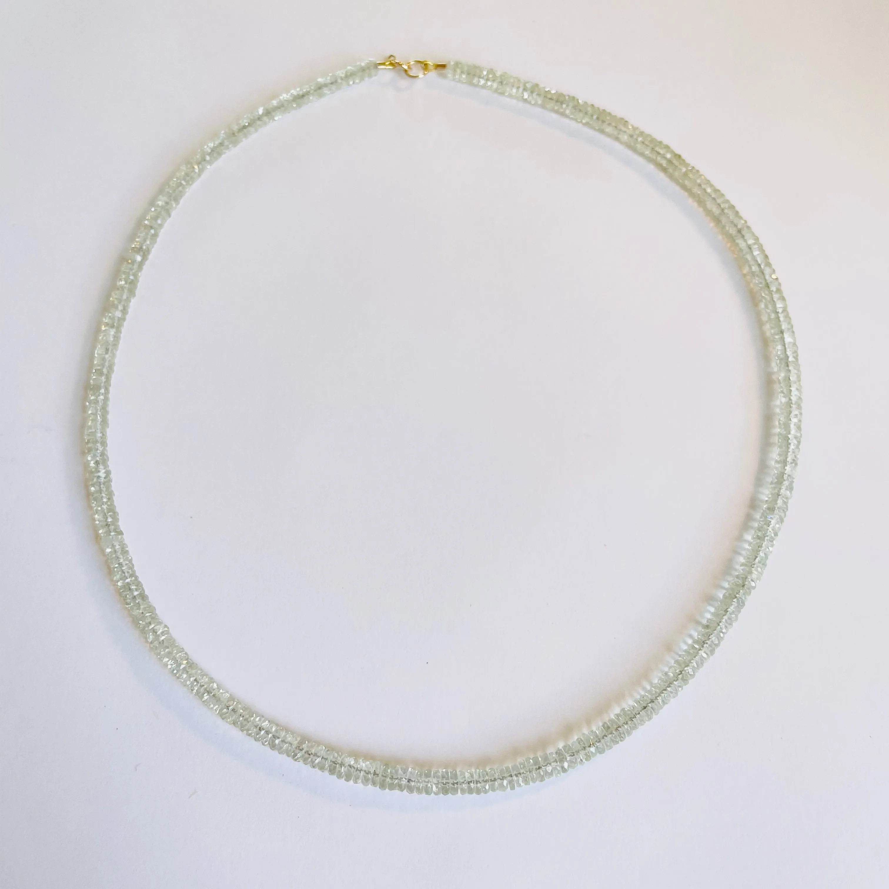 green amethyst heishi necklace sold by Theodosia