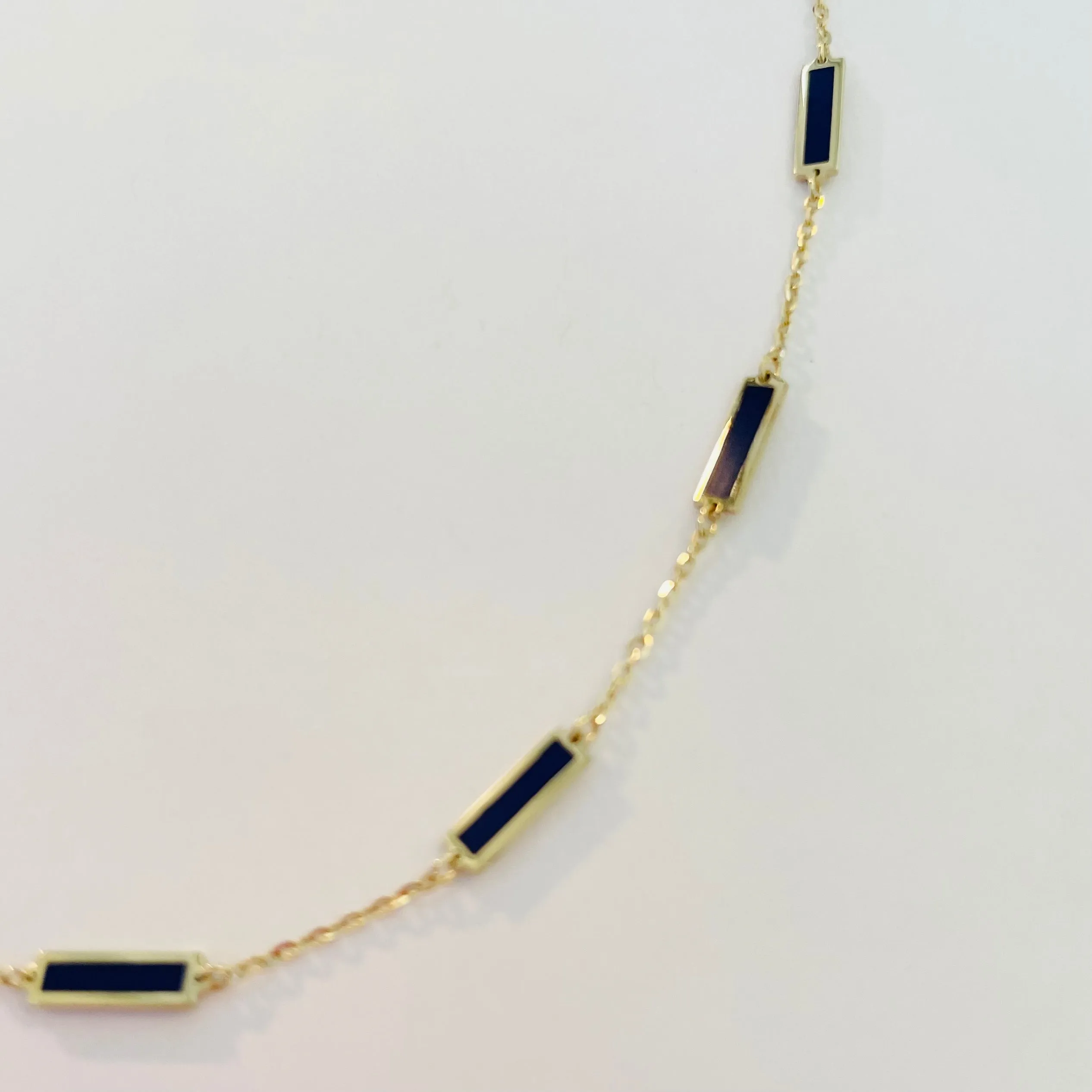 rectangular inlaid stone necklace sold by Theodosia product image thumbnail 4