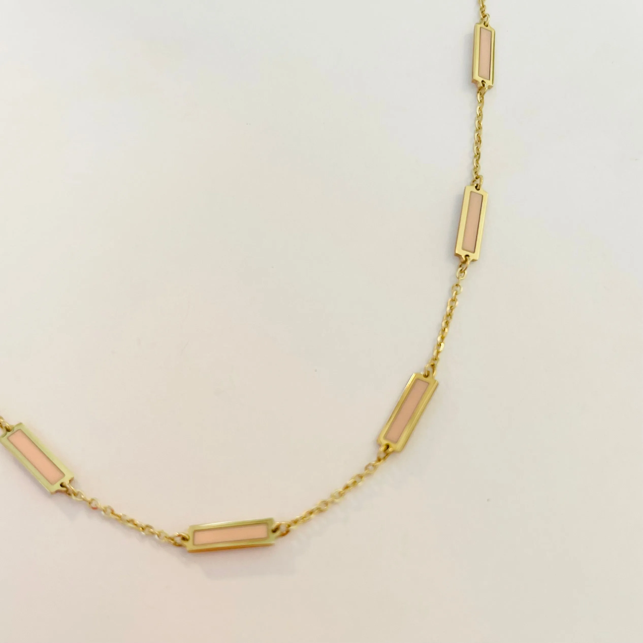 rectangular inlaid stone necklace sold by Theodosia product image thumbnail 3