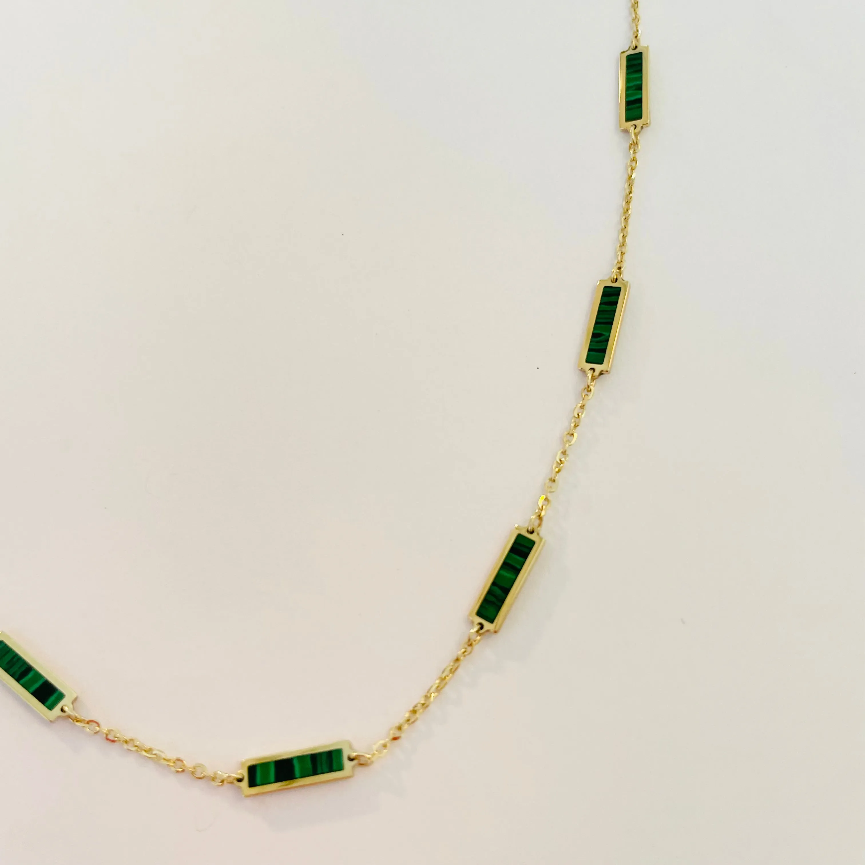 rectangular inlaid stone necklace sold by Theodosia product image thumbnail 2