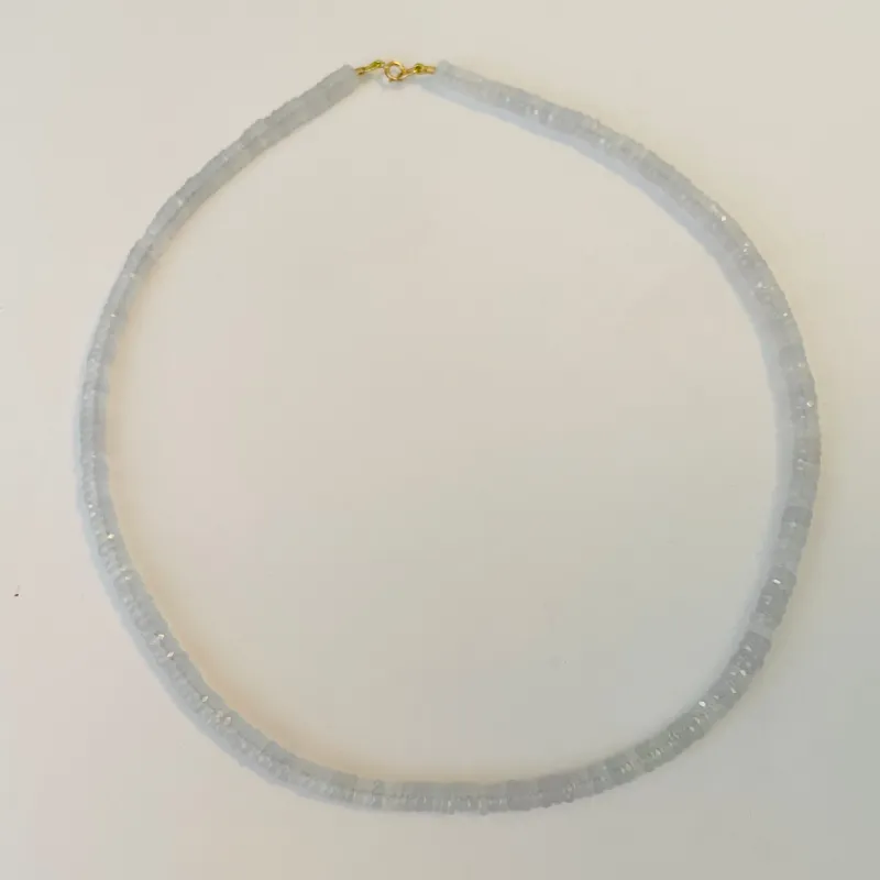 lavender chalcedony heishi necklace sold by Theodosia