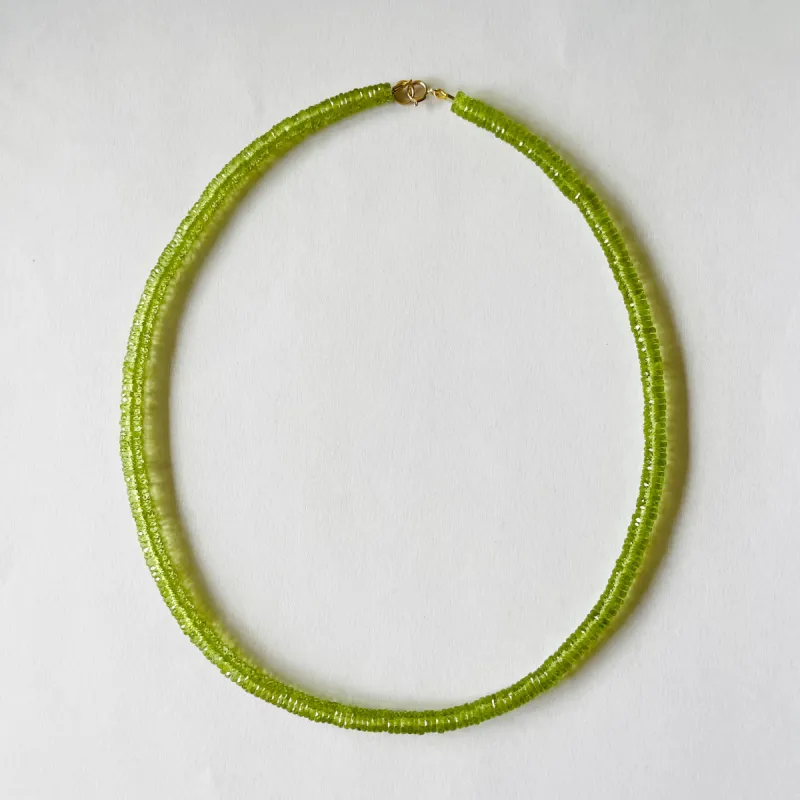 peridot heishi necklace sold by Theodosia
