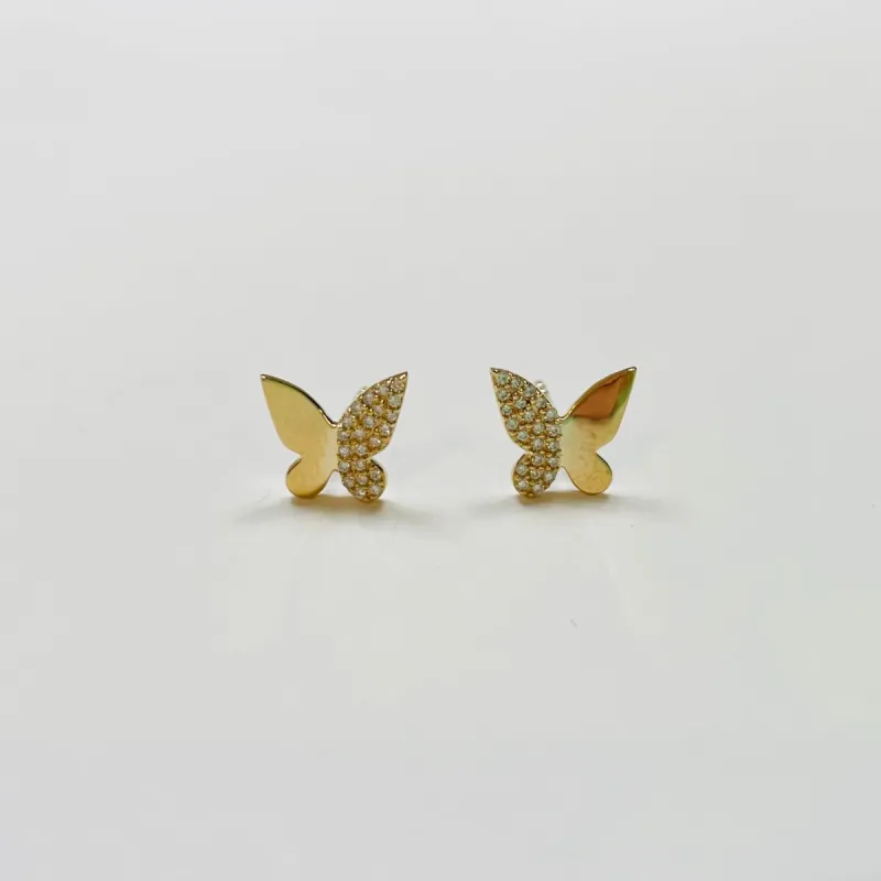 diamond butterfly studs sold by Theodosia