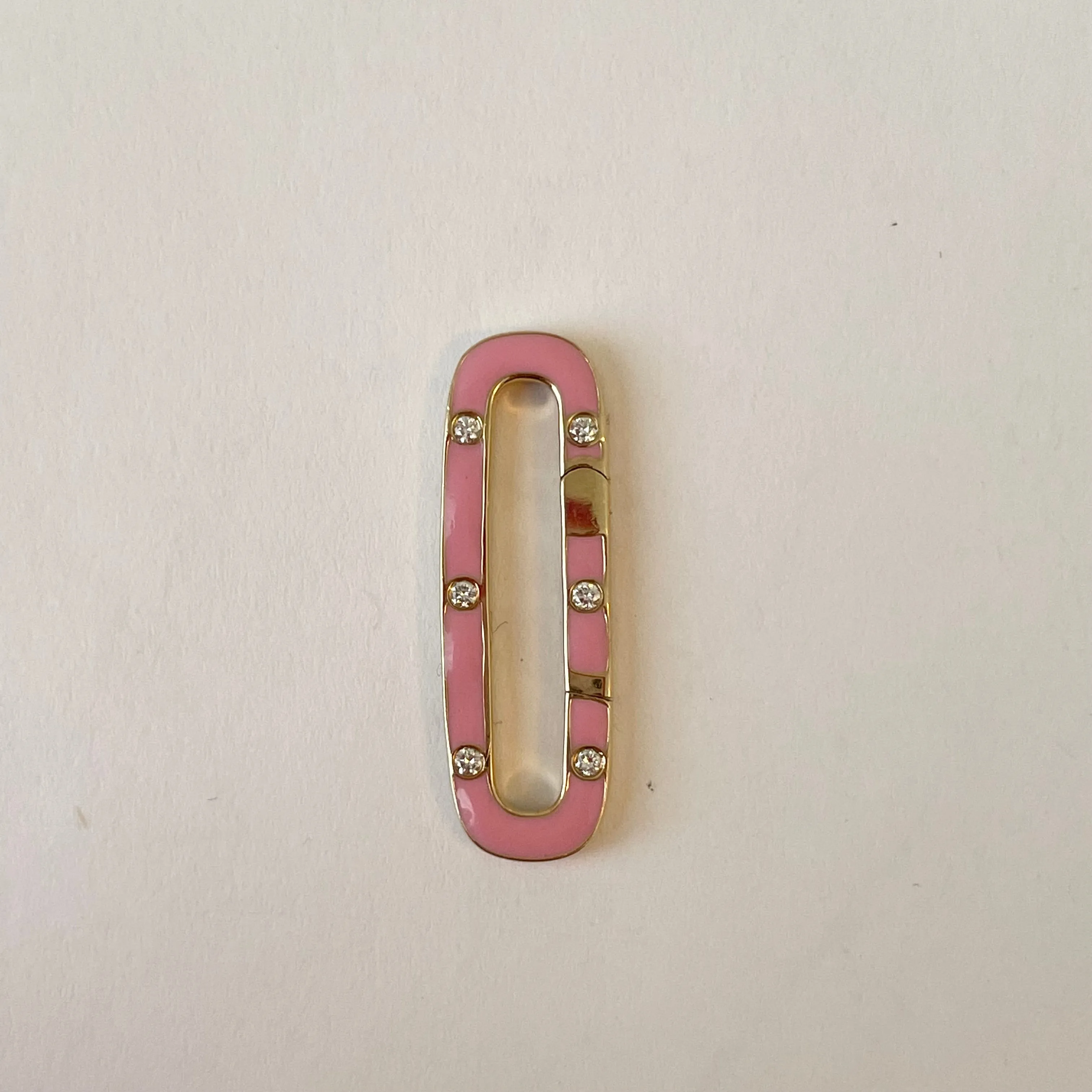 oval enamel diamond connector sold by Theodosia product image thumbnail 4