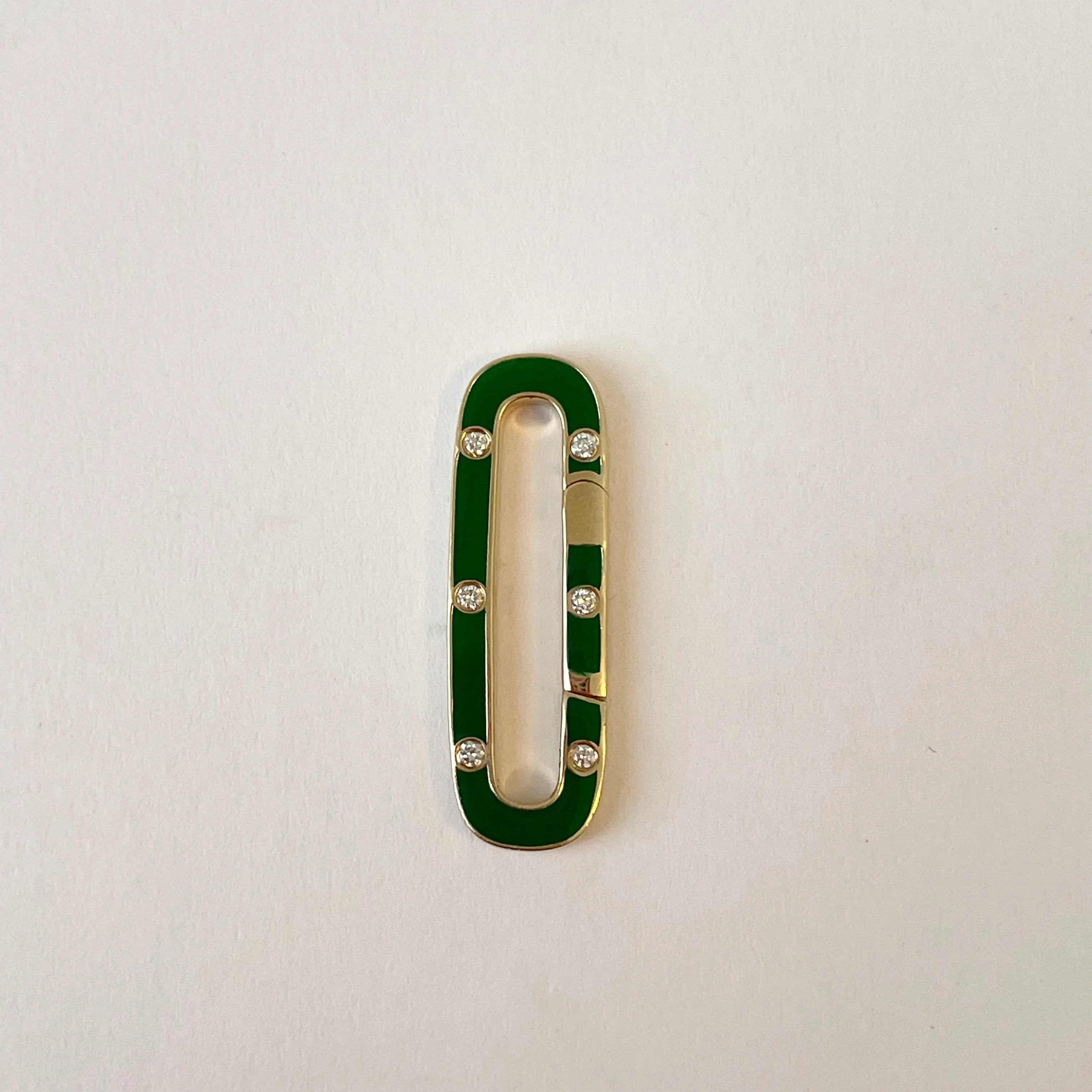 oval enamel diamond connector sold by Theodosia product image thumbnail 3