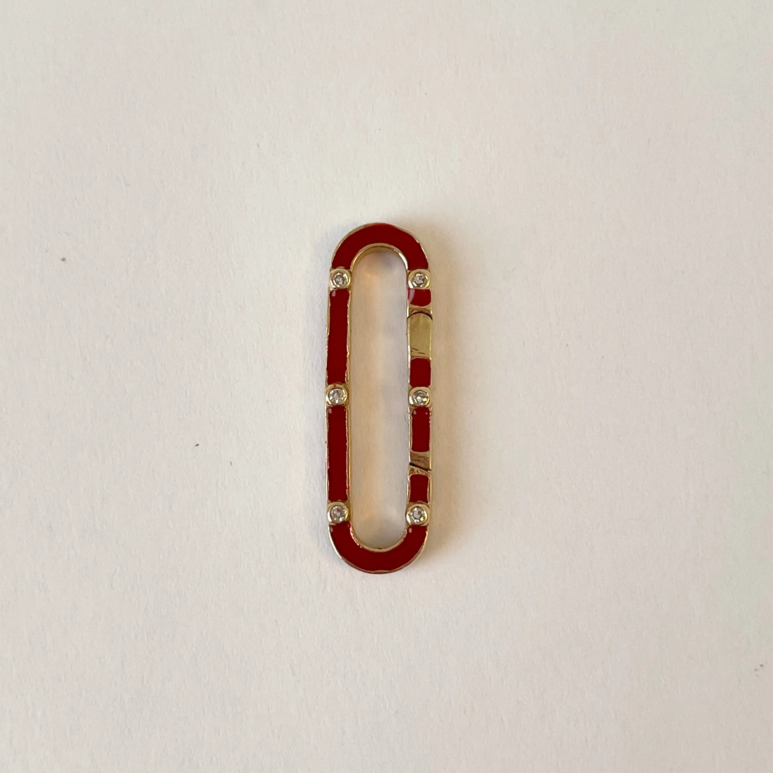 oval enamel diamond connector sold by Theodosia product image thumbnail 2