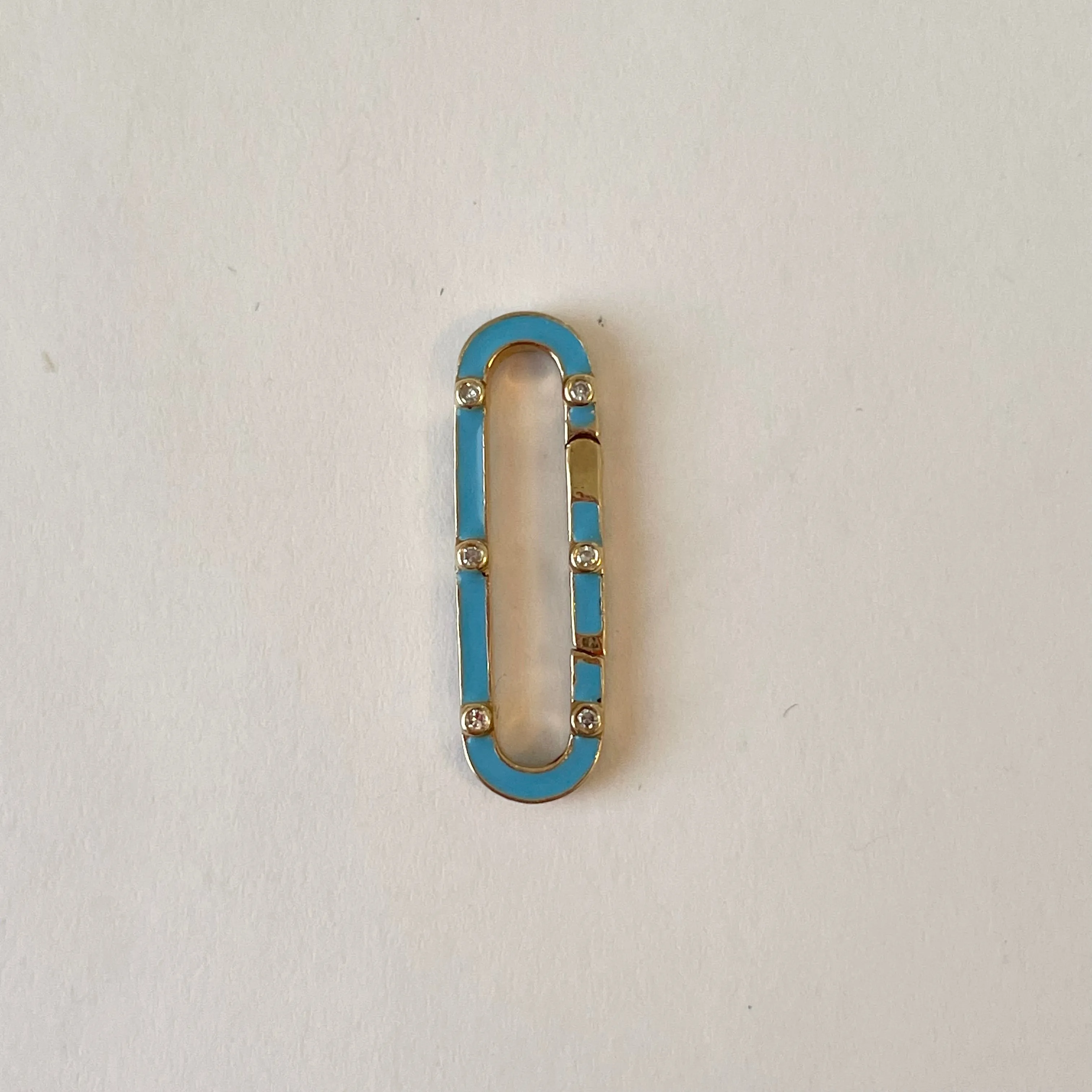 oval enamel diamond connector sold by Theodosia product image thumbnail 5