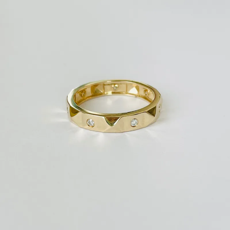 rock stud diamond band made by Theodosia