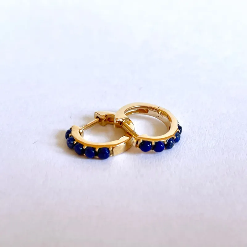 Gold and Lapis Huggies sold by Theodosia