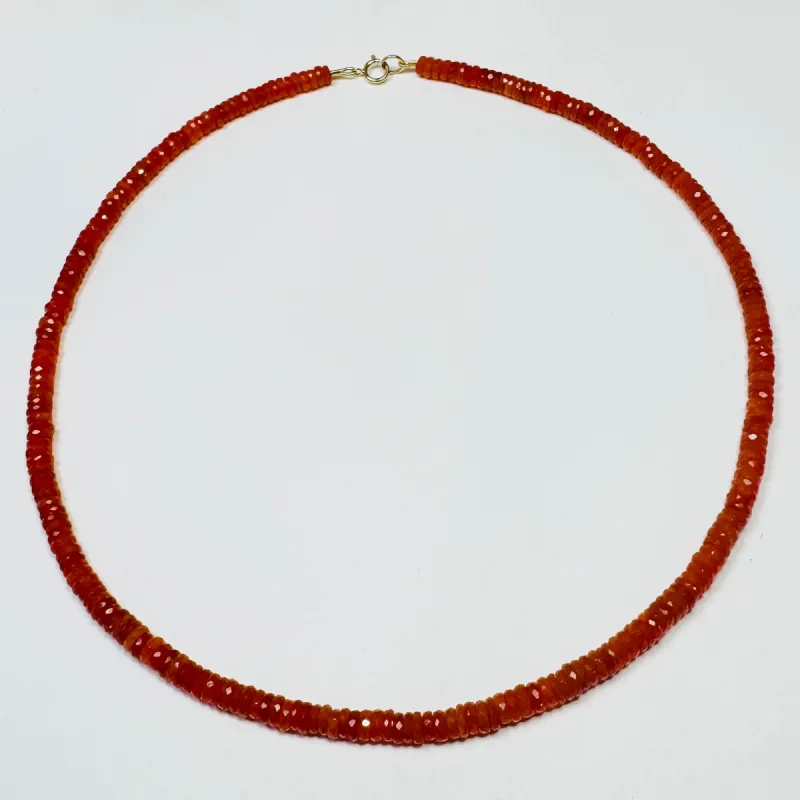 carnelian heishi necklace sold by Theodosia