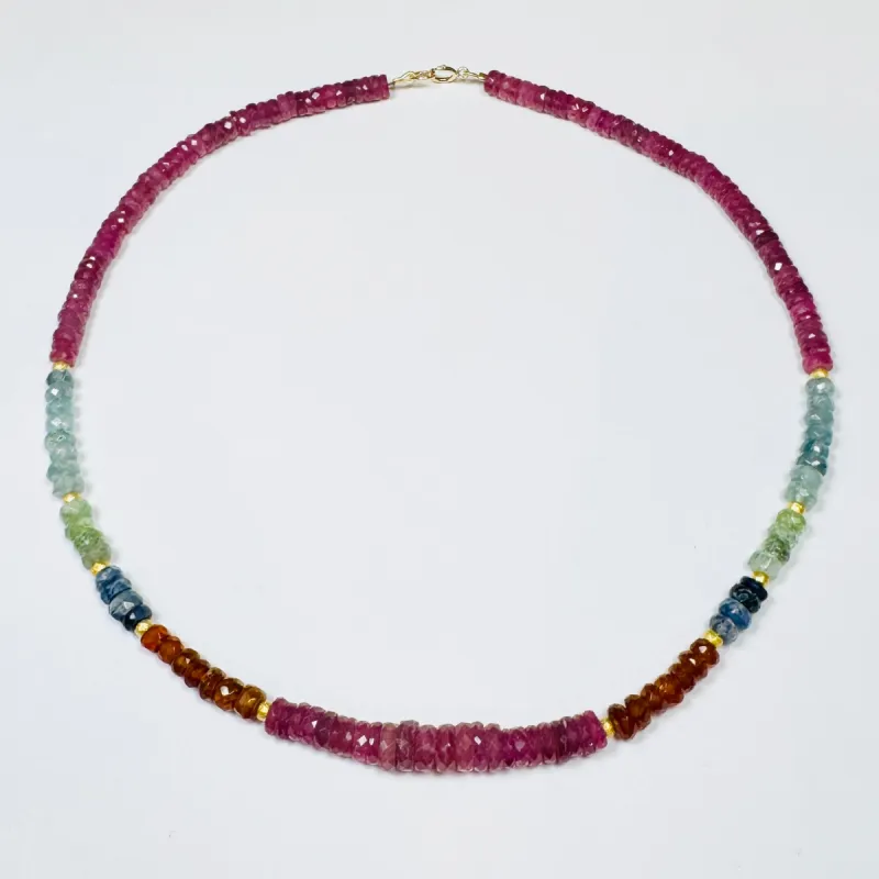 kyanite and pink sapphire necklace sold by Theodosia