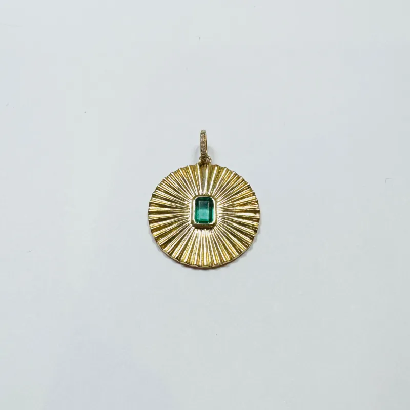 fluted emerald medallion pendant sold by Theodosia