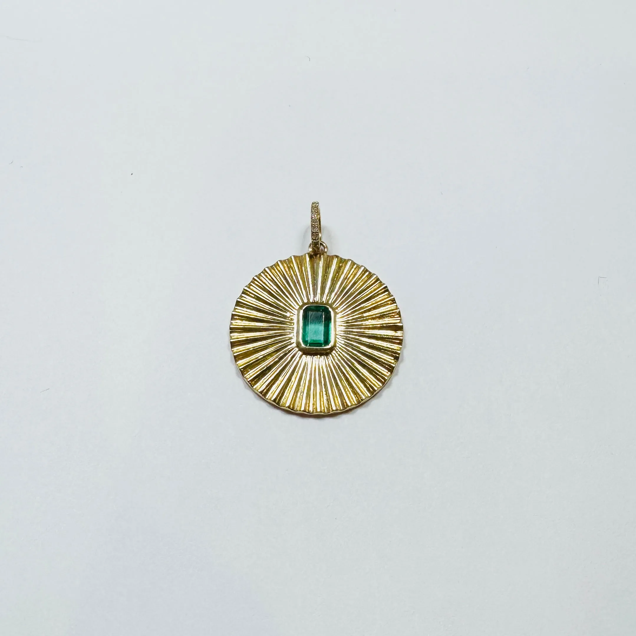fluted emerald medallion pendant sold by Theodosia