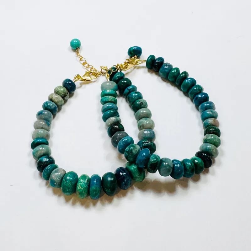 chrysocolla beaded bracelet sold by Theodosia