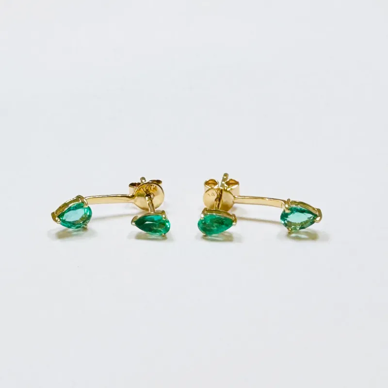 emerald studs with jacket sold by Theodosia