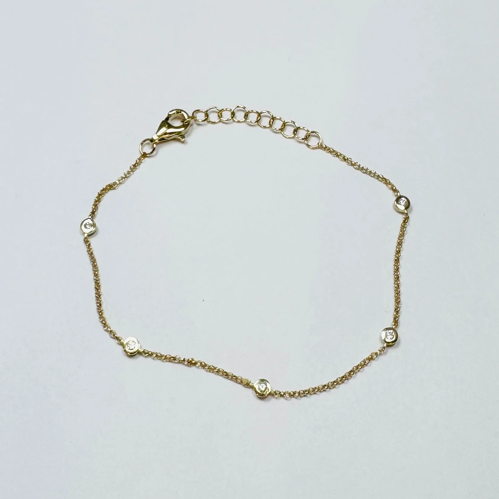 bezel set diamond by yard bracelet sold by Theodosia