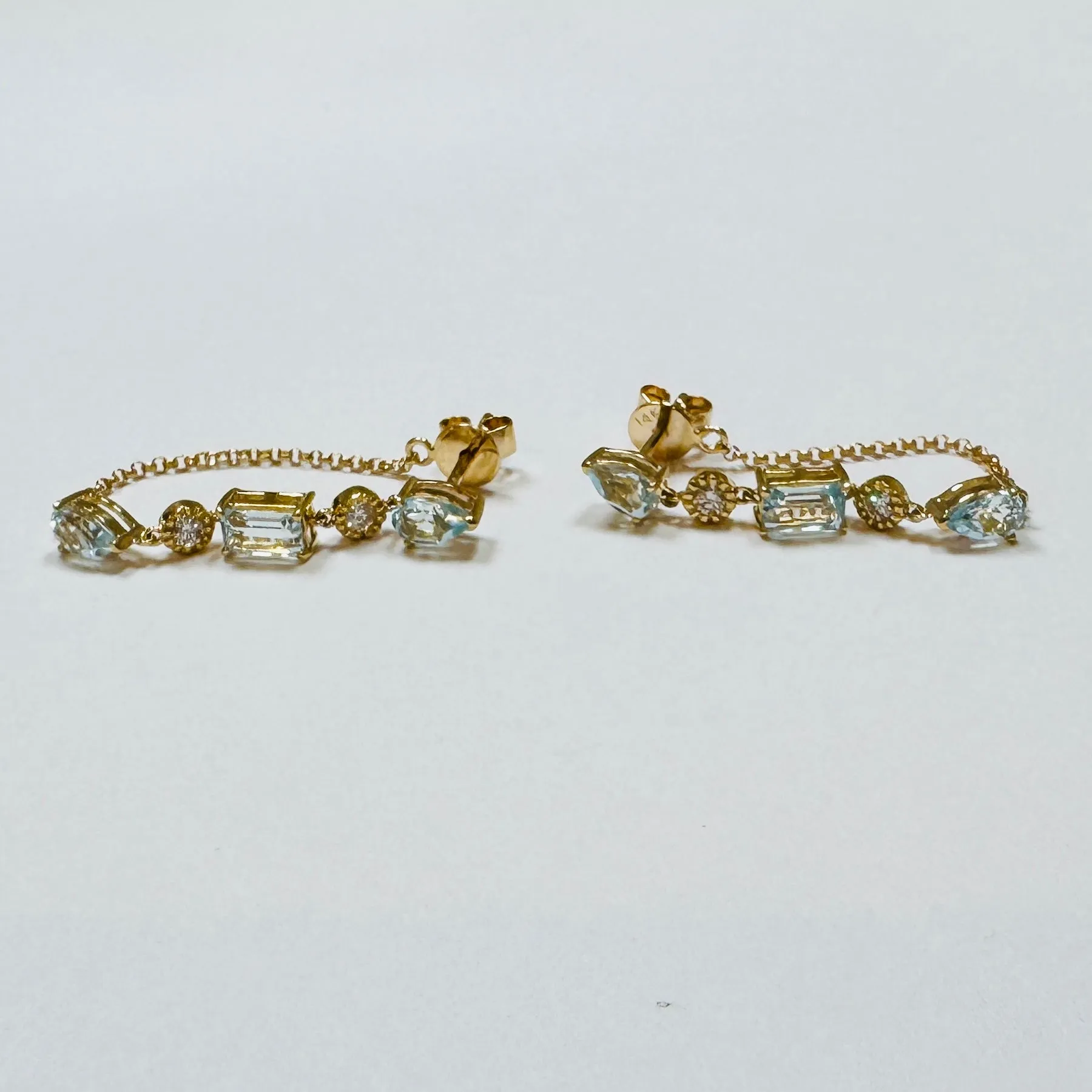 blue topaz earrings with jacket sold by Theodosia product image thumbnail 2