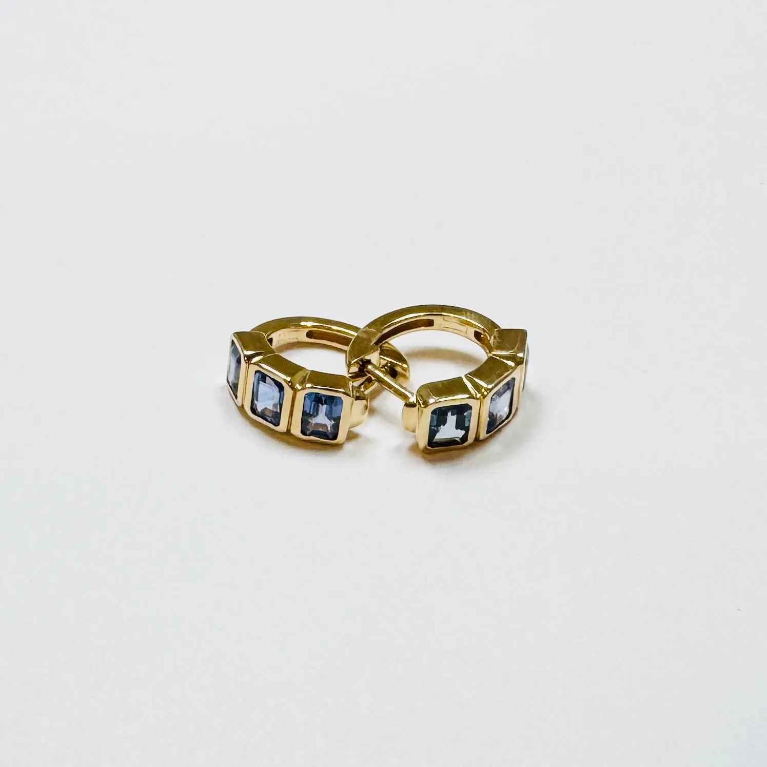 blue sapphire block huggies sold by Theodosia