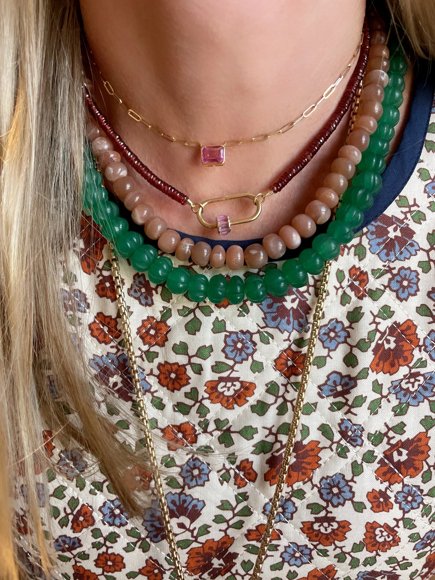 peach moonstone candy necklace sold by Theodosia product image thumbnail 2