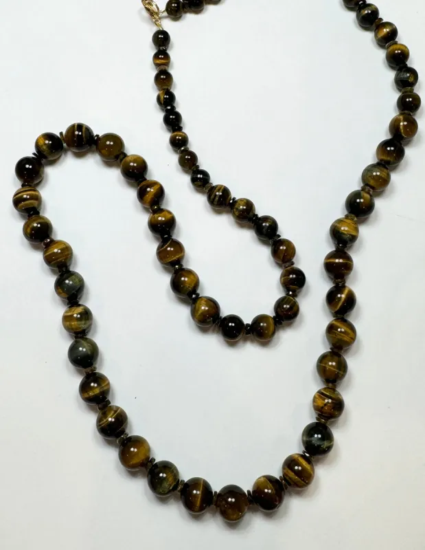 tigers eye long necklace sold by Theodosia