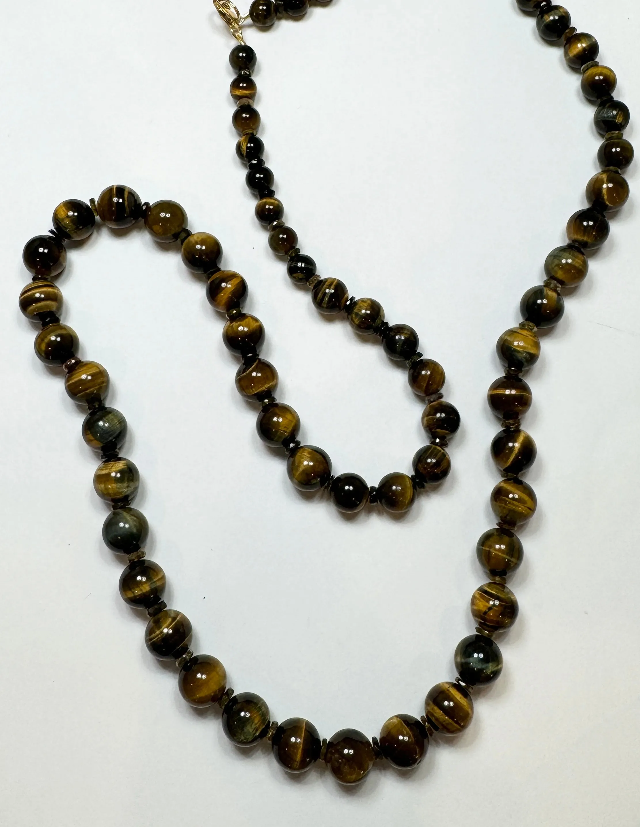 tigers eye long layering necklace sold by Theodosia