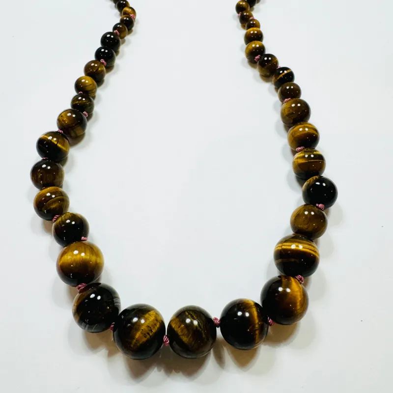 tigers eye knotted candy necklace sold by Theodosia