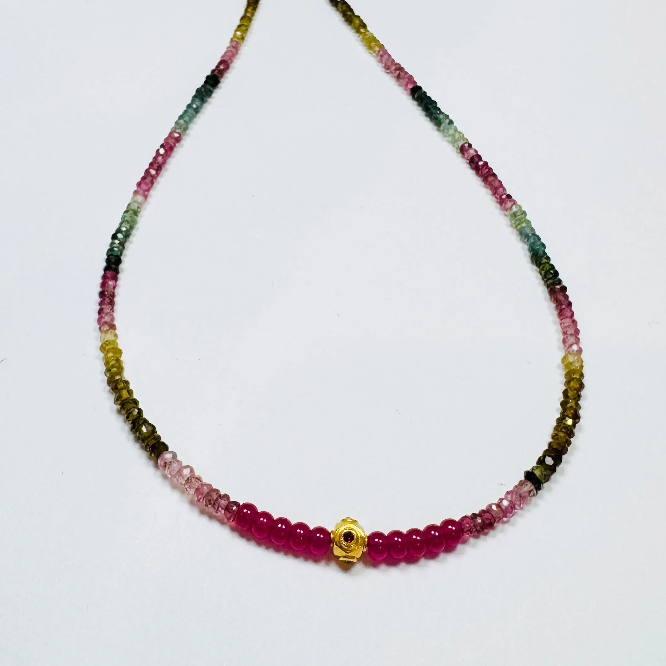 delicate gemstone necklace with scuba bead sold by Theodosia product image thumbnail 3