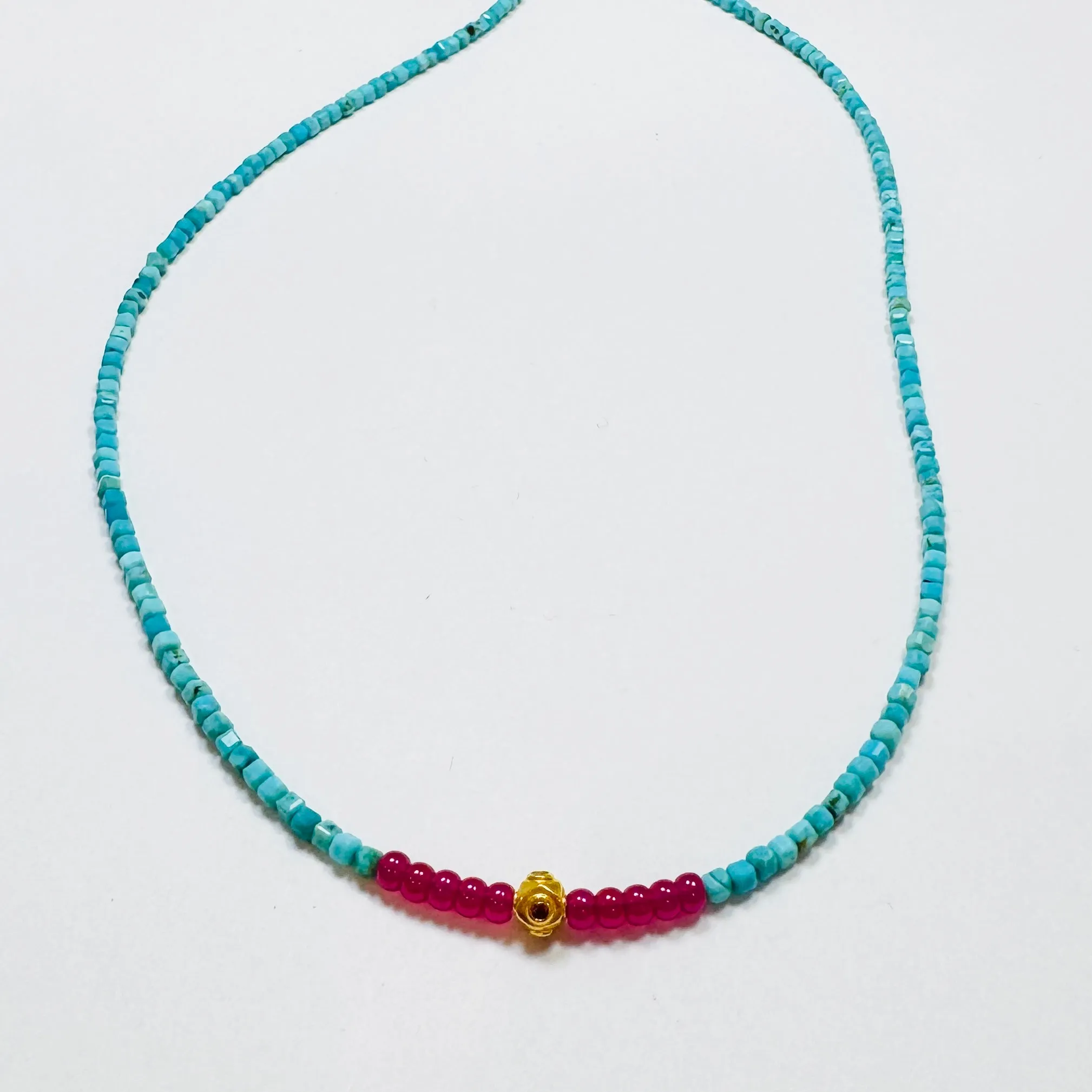 delicate gemstone necklace with scuba bead sold by Theodosia product image thumbnail 4