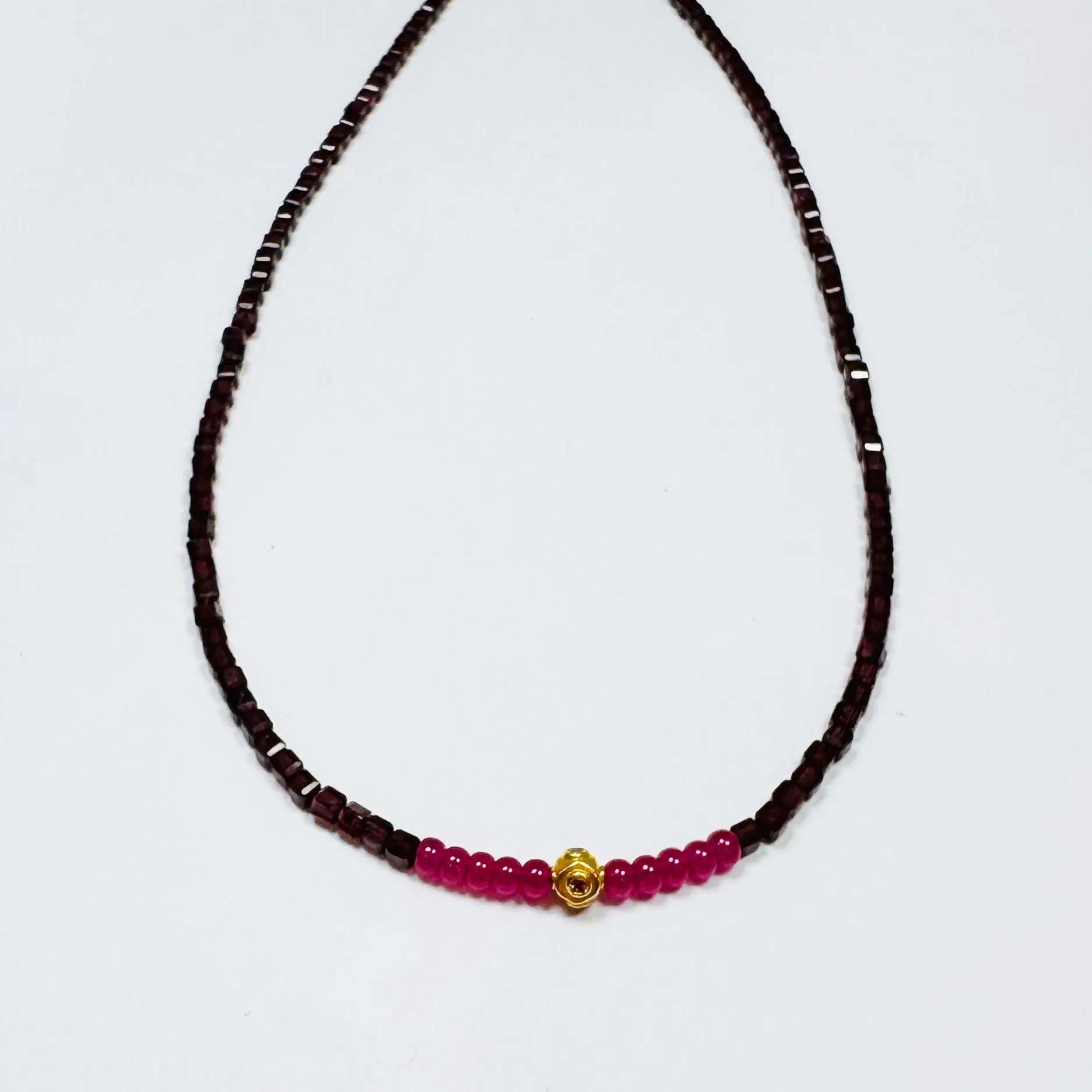 delicate gemstone necklace with scuba bead sold by Theodosia product image thumbnail 2