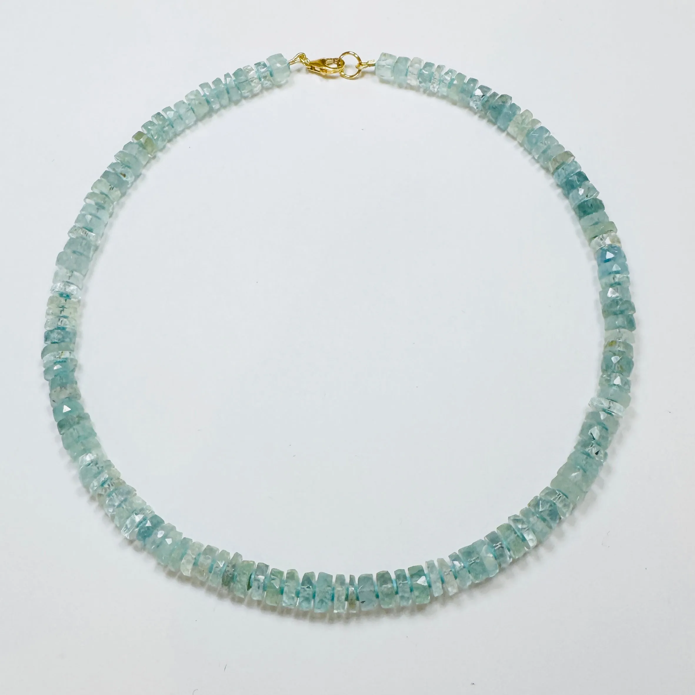 aquamarine candy necklace with spacers sold by Theodosia