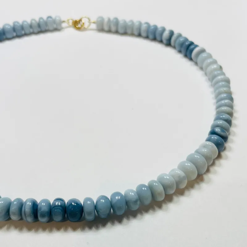 shaded cornflower blue opal candy necklace sold by Theodosia