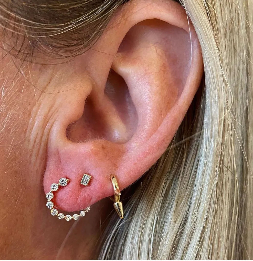 front to back spiral diamond ear cuff sold by Theodosia product image thumbnail 2