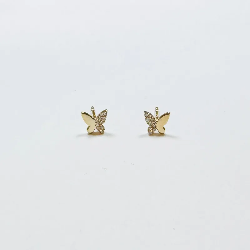 half and half butterfly studs sold by Theodosia