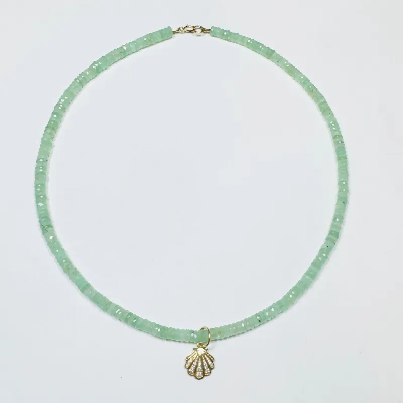 shell charm on chrysoprase sold by Theodosia