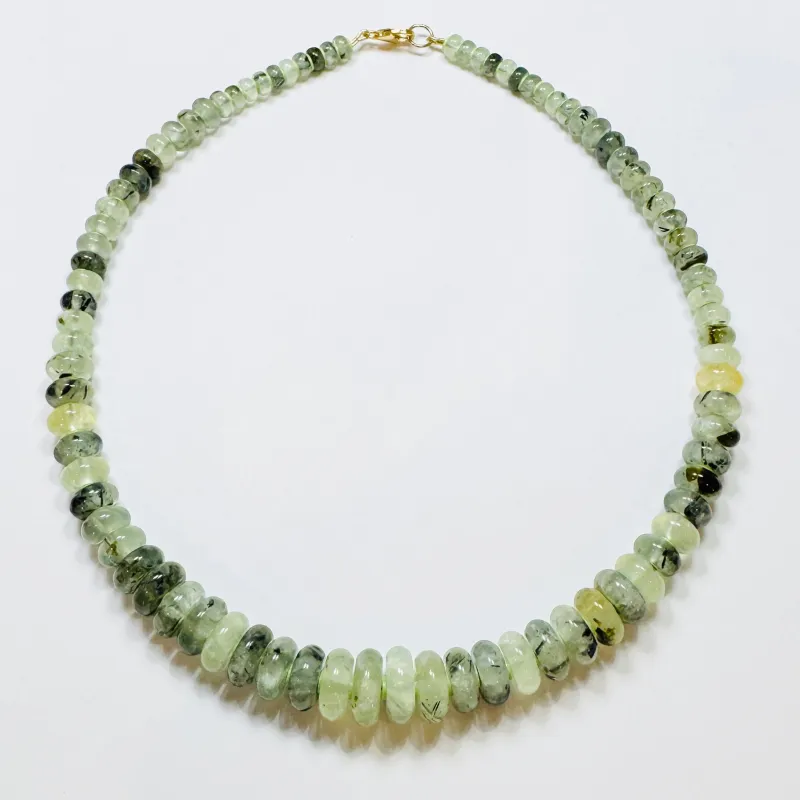 AAA graduated prehnite necklace sold by Theodosia