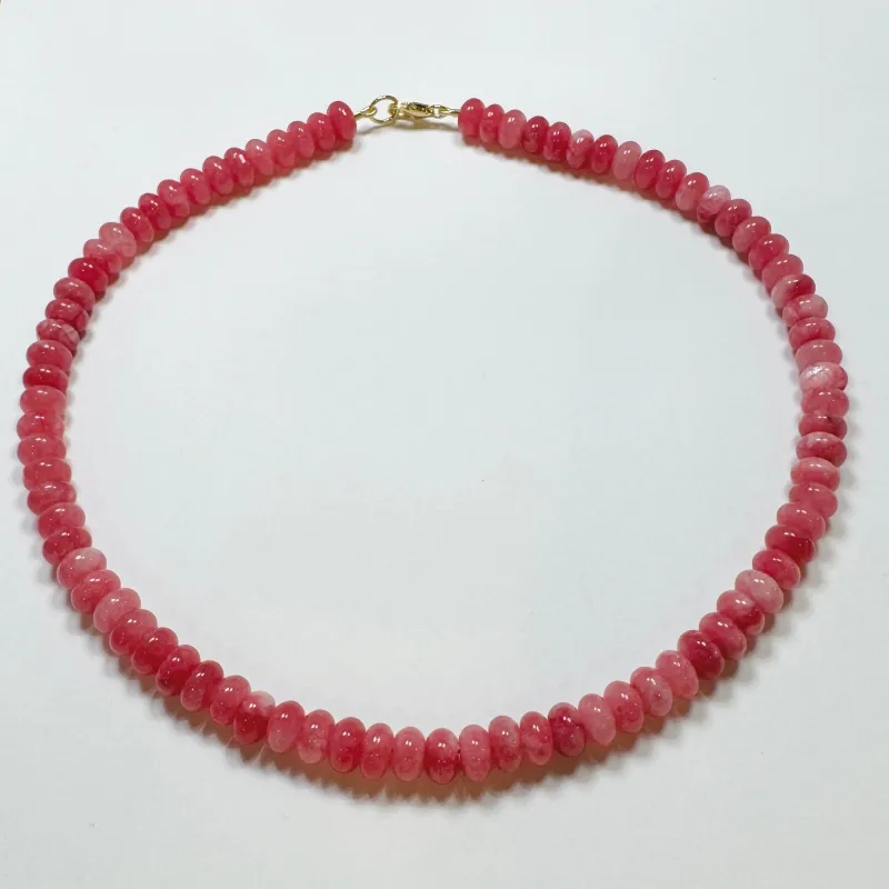 salmon angelite candy necklace sold by Theodosia