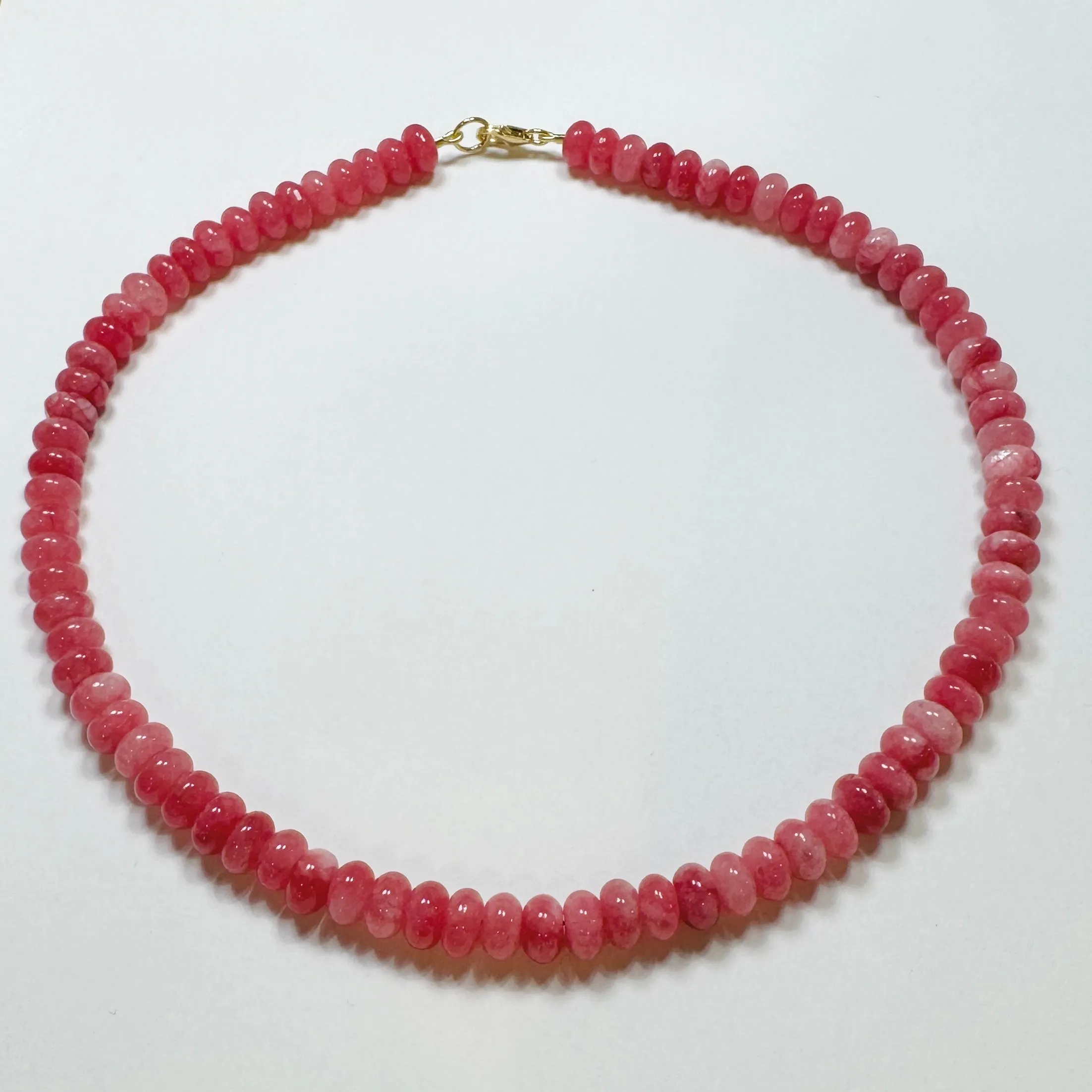 salmon angelite candy necklace sold by Theodosia