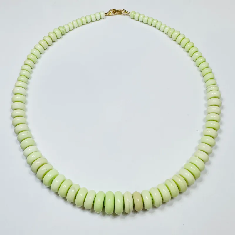 lime green opal graduated candy necklace sold by Theodosia