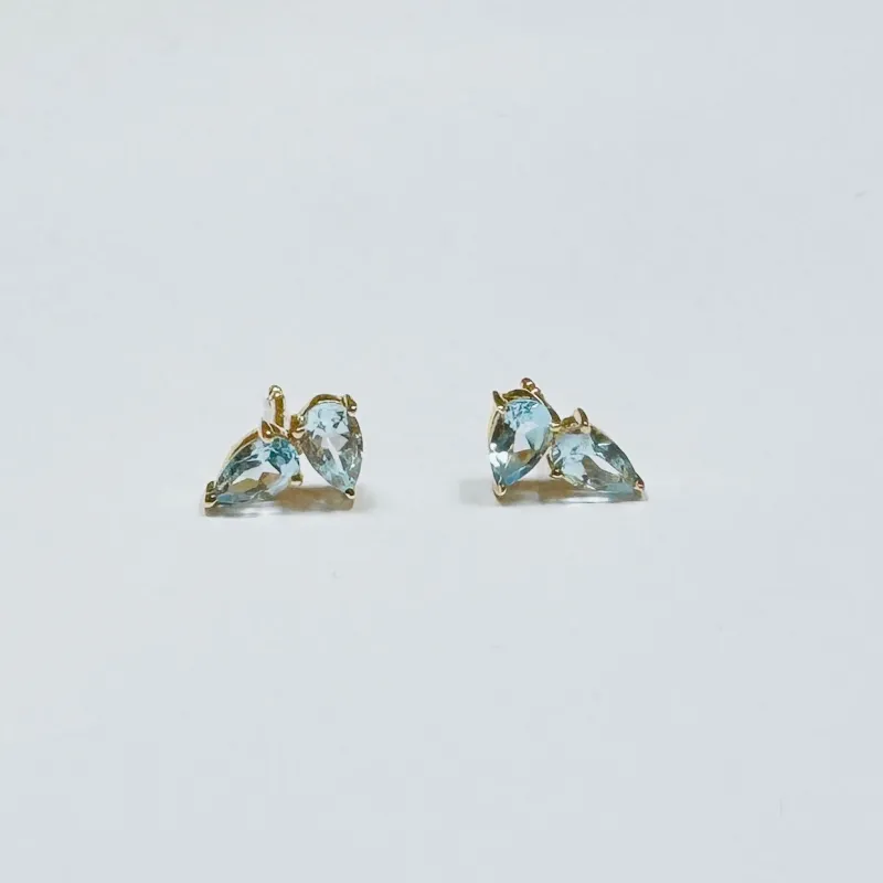 blue topaz cluster studs sold by Theodosia