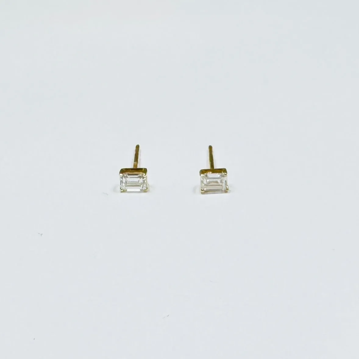 diamond baguette studs sold by Theodosia