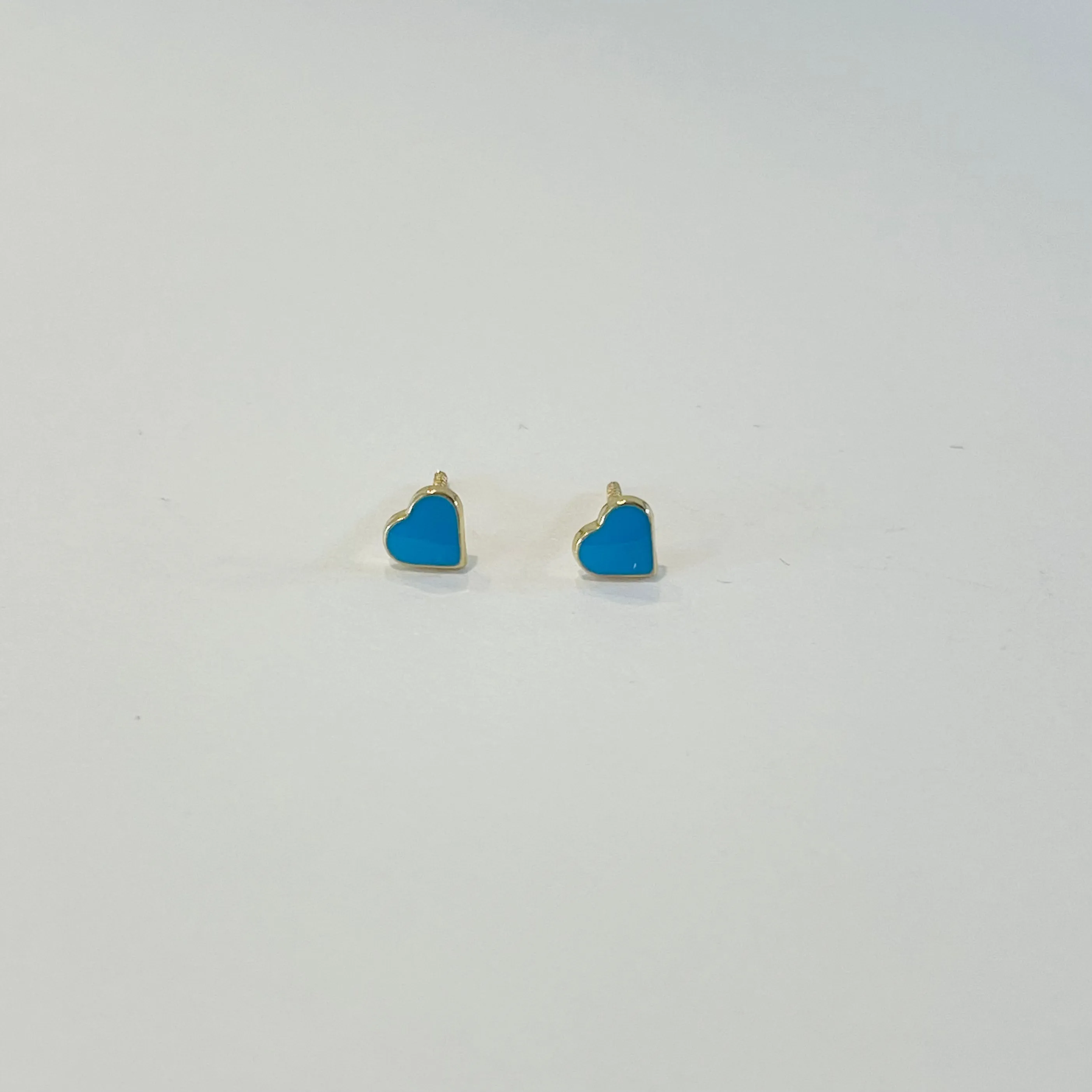 mini turquoise heart studs sold by Theodosia