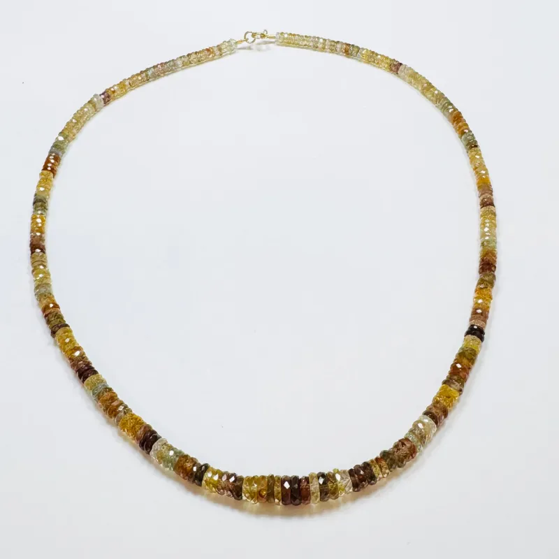 graduated natural zircon heishi candy necklace made by Theodosia