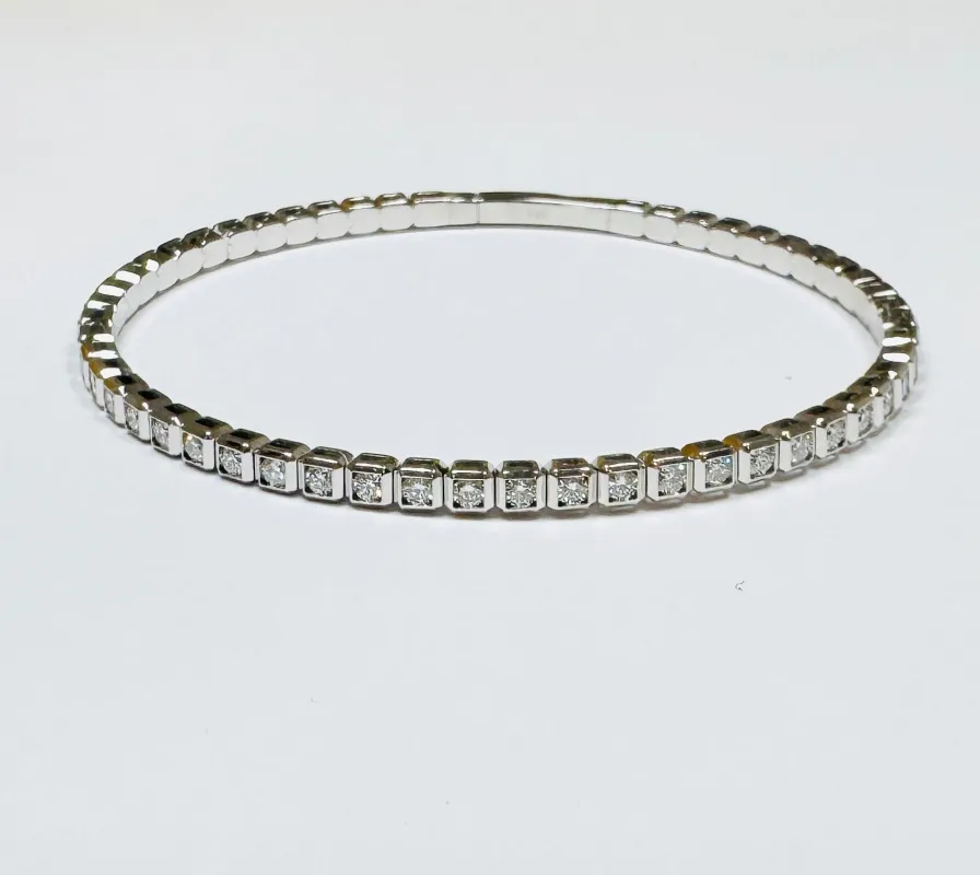 deco diamond flex bracelet, white gold sold by Theodosia