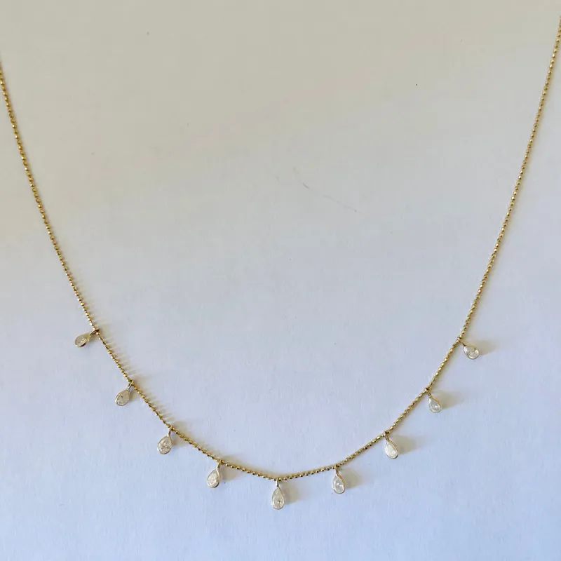 diamond teardrop fringe necklace sold by Theodosia
