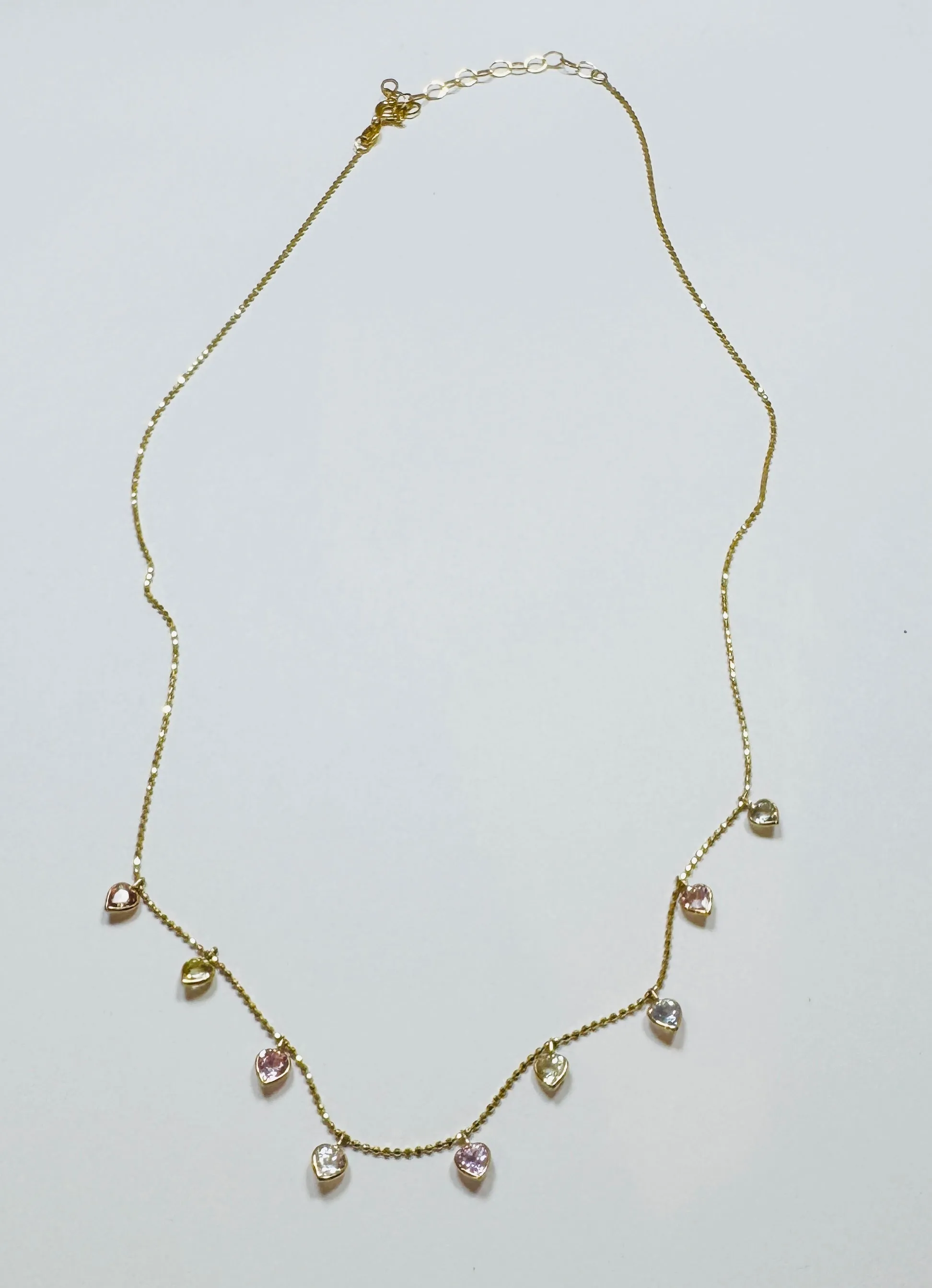 sapphire heart fringe necklace sold by Theodosia product image thumbnail 2