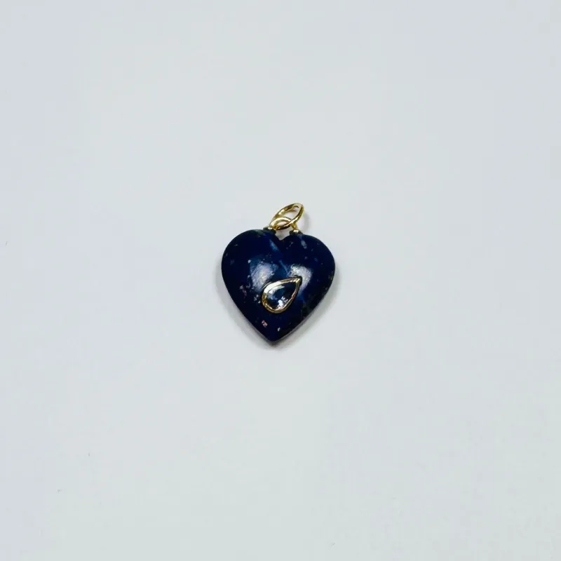 puffy lapis heart pendant with tanzanite sold by Theodosia