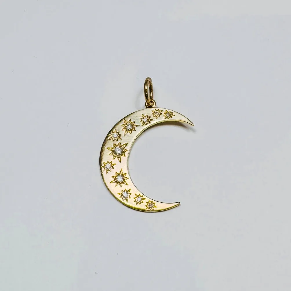 stampped moon pendant sold by Theodosia