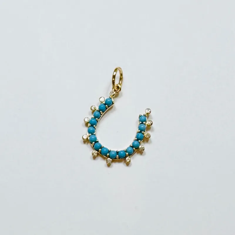 turquoise horseshoe pendant, 1 inch sold by Theodosia