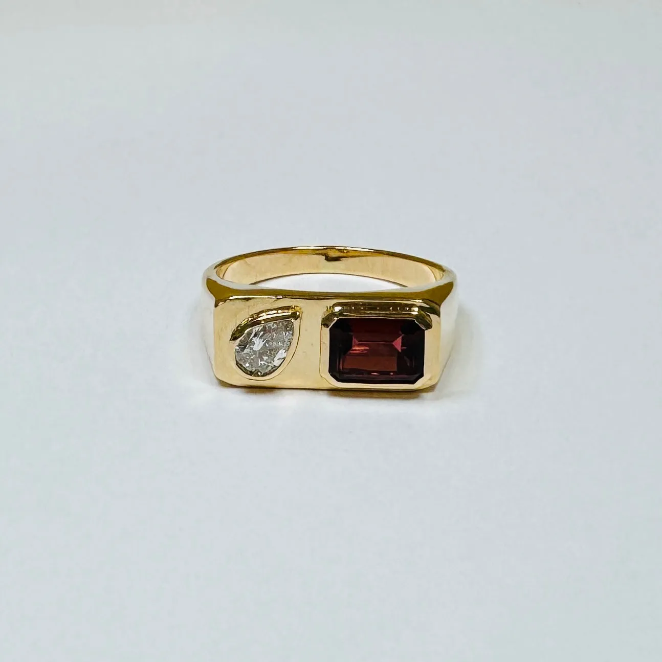 tourmaline diamond signet ring sold by Theodosia
